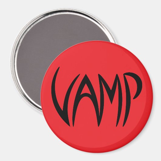 Vamp Text (Red/Black) versie Magneet (Voorkant / Achterkant)