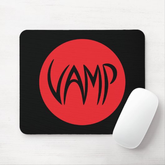 Vamp Text (Red/Black) versie Muismat (Met muis)