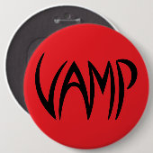 Vamp Text (Red/Black) versie Ronde Button 6,0 Cm (Voorkant /achterkant)