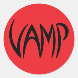 Vamp Text (Red/Black) versie Ronde Sticker