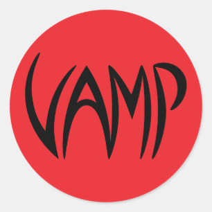 Vamp Text (Red/Black) versie Ronde Sticker
