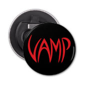 Vamp Text (zwart/rood) versie Button Flesopener (Voorkant)