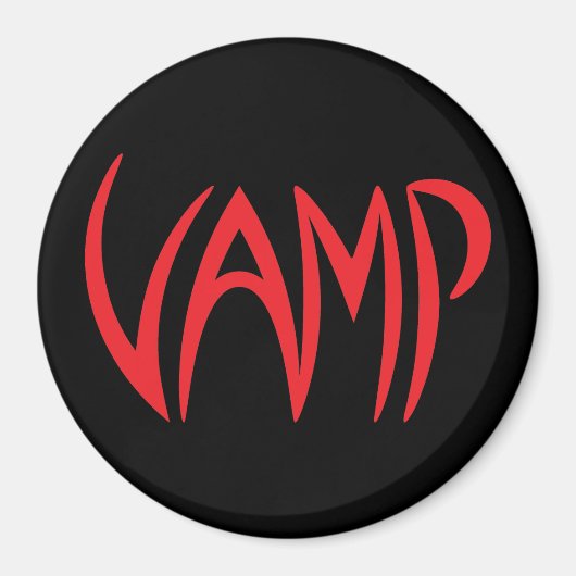Vamp Text (zwart/rood) versie Magneet (Voorkant)