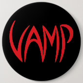 Vamp Text (zwart/rood) versie Ronde Button 6,0 Cm (Voorkant)