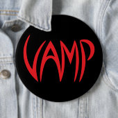 Vamp Text (zwart/rood) versie Ronde Button 6,0 Cm (In situ)