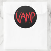 Vamp Text (zwart/rood) versie Ronde Sticker (Tas)