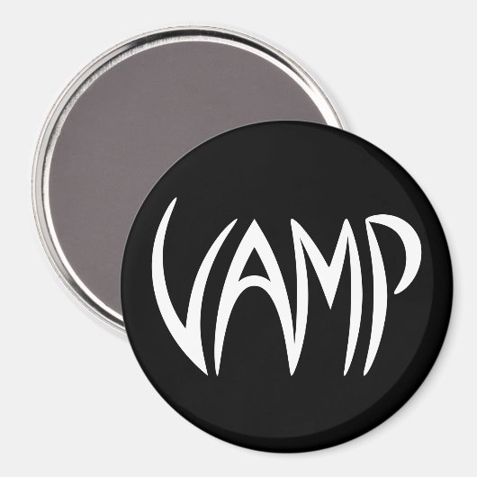 Vamp Text (zwart/wit) Versie Magneet (Voorkant / Achterkant)