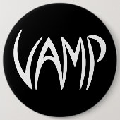 Vamp Text (zwart/wit) Versie Ronde Button 6,0 Cm (Voorkant)