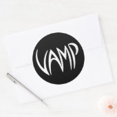 Vamp Text (zwart/wit) Versie Ronde Sticker (Envelop)