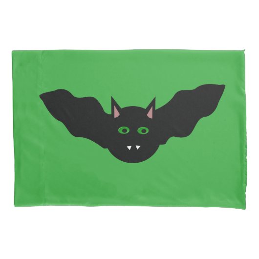 Vampie Cat Faced Bat Halloween Kussensloop (Voorkant)