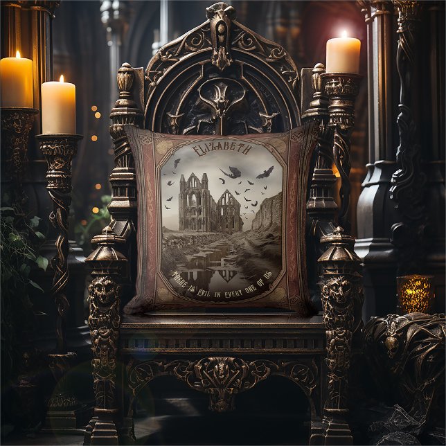  Vampier Abdij Romantisch Dracula Gothic Kussen (Creator heeft geüpload)