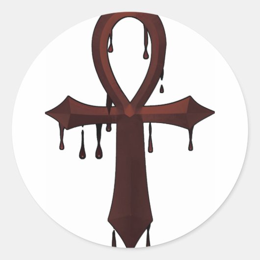 VAMPIER ANKH - Bloody Ronde Sticker (Voorkant)