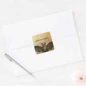 Vampier Bat Halloween Goud Vierkante Sticker (Envelop)