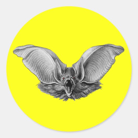 Vampier? Bat? Ronde Sticker (Voorkant)