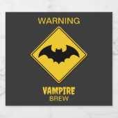 Vampier Bat Waarschuwing Halloween Bier Etiket (Enkel label)