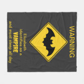 Vampier Bat Waarschuwing Halloween Fleece Deken (Voorkant (Horizontaal))