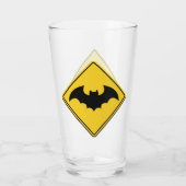 Vampier Bat Waarschuwing Halloween Glas (Achterkant)