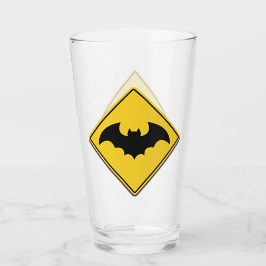 Vampier Bat Waarschuwing Halloween Glas (Achterkant)
