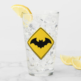 Vampier Bat Waarschuwing Halloween Glas