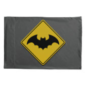 Vampier Bat Waarschuwing Halloween Kussensloop (Achterkant)