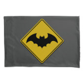 Vampier Bat Waarschuwing Halloween Kussensloop (Voorkant)