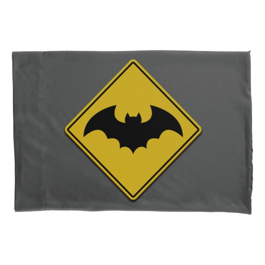 Vampier Bat Waarschuwing Halloween Kussensloop (Voorkant)