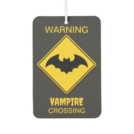 Vampier Bat Waarschuwing Halloween Luchtverfrisser (Voorkant)