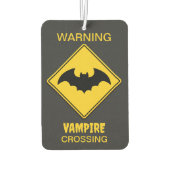 Vampier Bat Waarschuwing Halloween Luchtverfrisser (Achterkant)