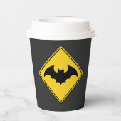 Vampier Bat Waarschuwing Halloween Papieren Bekers (Achterkant)