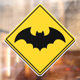 Vampier Bat Waarschuwing Halloween Raamsticker