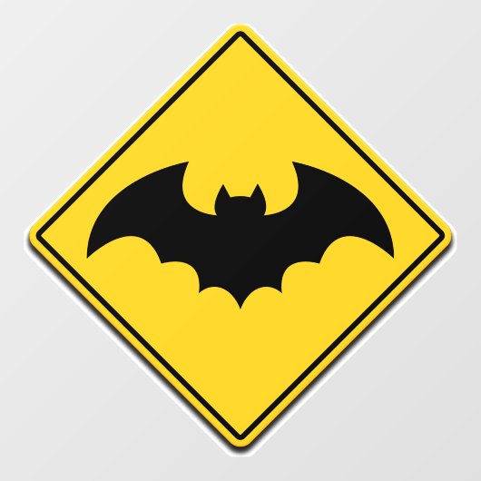 Vampier Bat Waarschuwing Halloween Raamsticker (Vel)