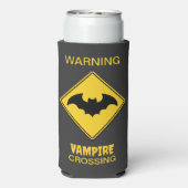 Vampier Bat Waarschuwing Halloween Seltzer Blikjeskoeler (Seltzer Achterkant)