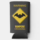 Vampier Bat Waarschuwing Halloween Seltzer Blikjeskoeler (Achterkant)