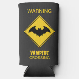 Vampier Bat Waarschuwing Halloween Seltzer Blikjeskoeler