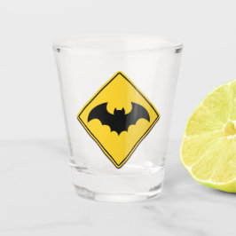 Vampier Bat Waarschuwing Halloween Shot Glas