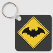 Vampier Bat Waarschuwing Halloween Sleutelhanger (Voorkant)