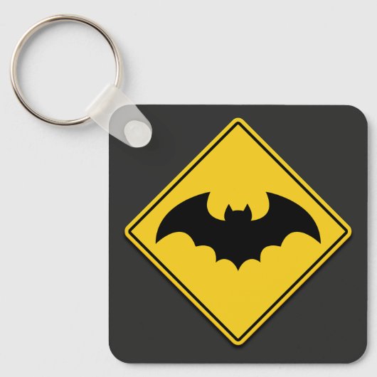 Vampier Bat Waarschuwing Halloween Sleutelhanger (Voorkant)