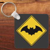 Vampier Bat Waarschuwing Halloween Sleutelhanger (Voorkant)