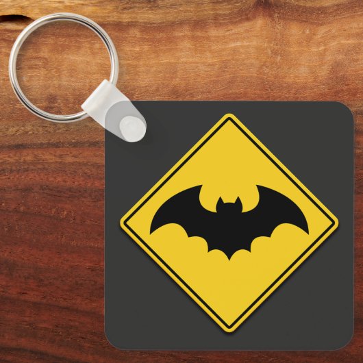 Vampier Bat Waarschuwing Halloween Sleutelhanger (Voorkant)