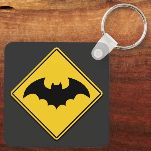 Vampier Bat Waarschuwing Halloween Sleutelhanger (Achterkant)