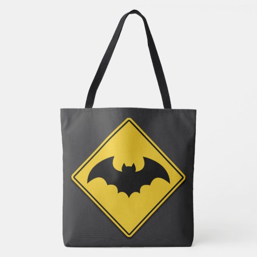 Vampier Bat Waarschuwing Halloween Tote Bag (Voorkant)