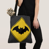 Vampier Bat Waarschuwing Halloween Tote Bag (Dichtbij)