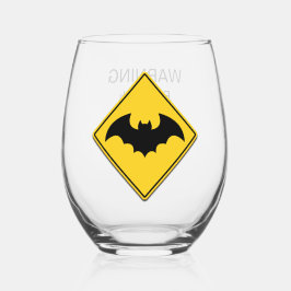 Vampier Bat Waarschuwing Halloween Wijnglas Zonder Voet