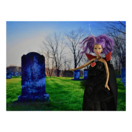 Vampier bezoekt begraafplaats perfect poster