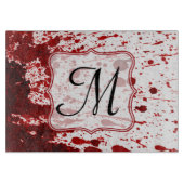 Vampier Bloed Druppelen Monogram Glassnijplank Snijplank (Voorkant)