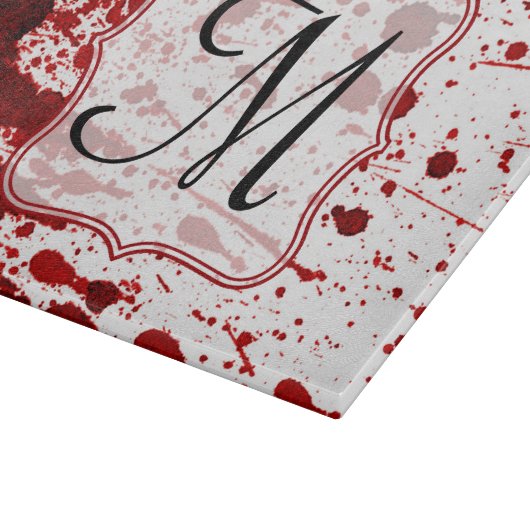 Vampier Bloed Druppelen Monogram Glassnijplank Snijplank (Hoek)