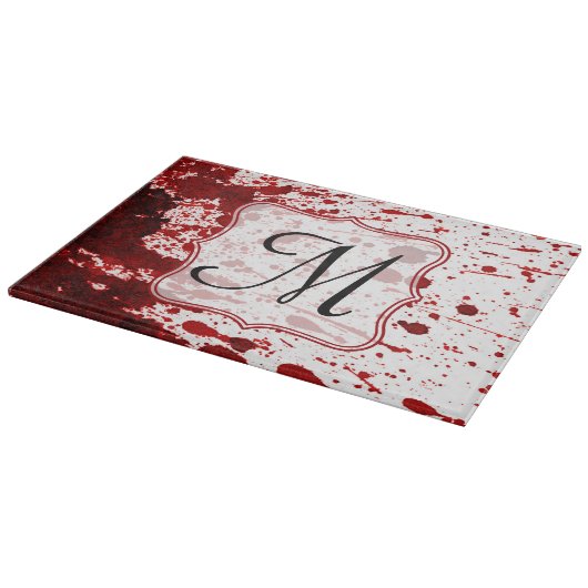 Vampier Bloed Druppelen Monogram Glassnijplank Snijplank (Hoek)