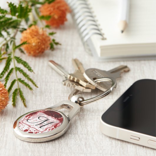 Vampier bloed druppelen zwembad Crimson rood Sleut Sleutelhanger (Zijkant)