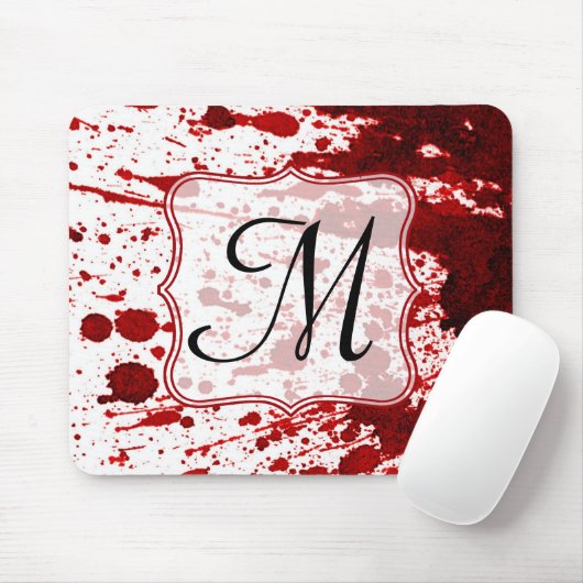 Vampier bloed druppelend monogram Initiaal Muismat (Met muis)