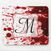 Vampier bloed druppelend monogram Initiaal Muismat (Voorkant)